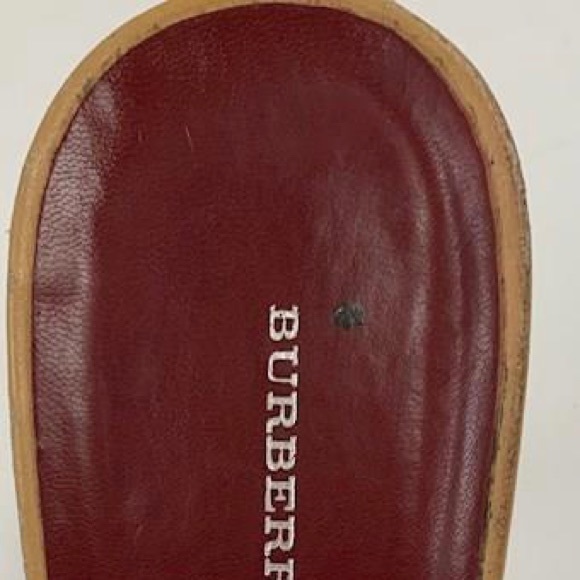 Burberry Authentic Open Toe Leather Women's Khaki Heels Sz: 40 - Picture 13 of 13